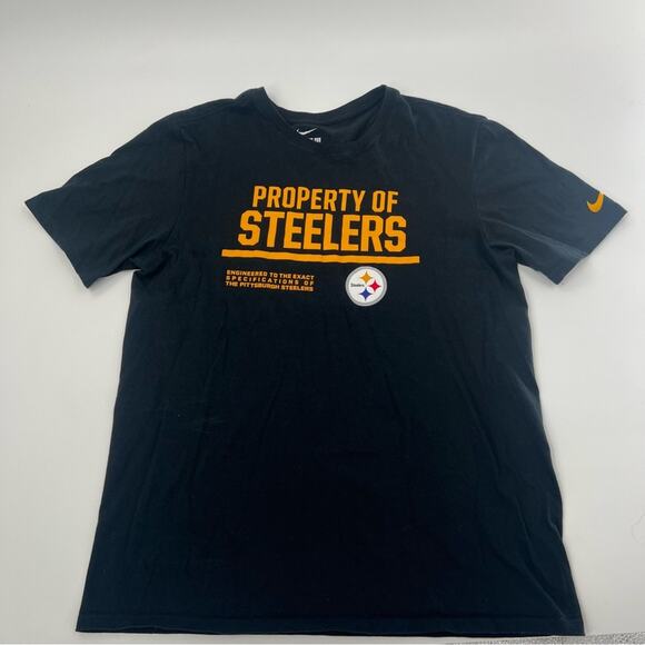 Nike NFL Steelers Men’s Black Short Sleeve Athletic Cut Shirt - Picture 1 of 6